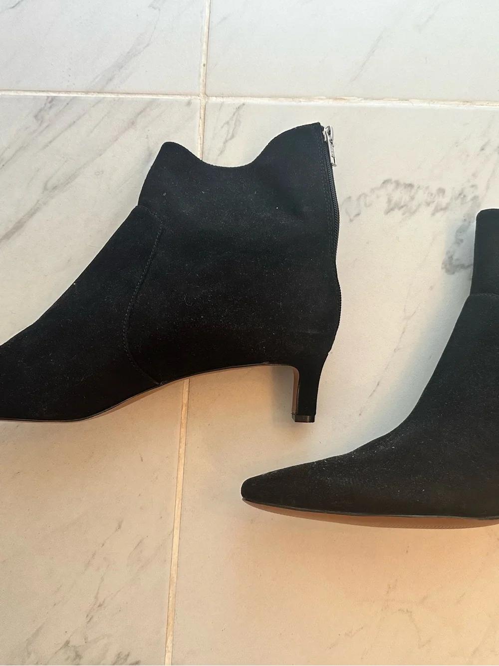 J. Crew Black Suede Pointed Toe Ankle Booties